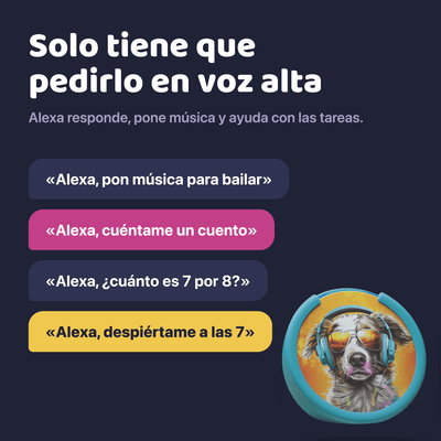 Parlante Inteligente Amazon Echo Pop Kids con Alexa Anthro Pup para Niños - Bestmart