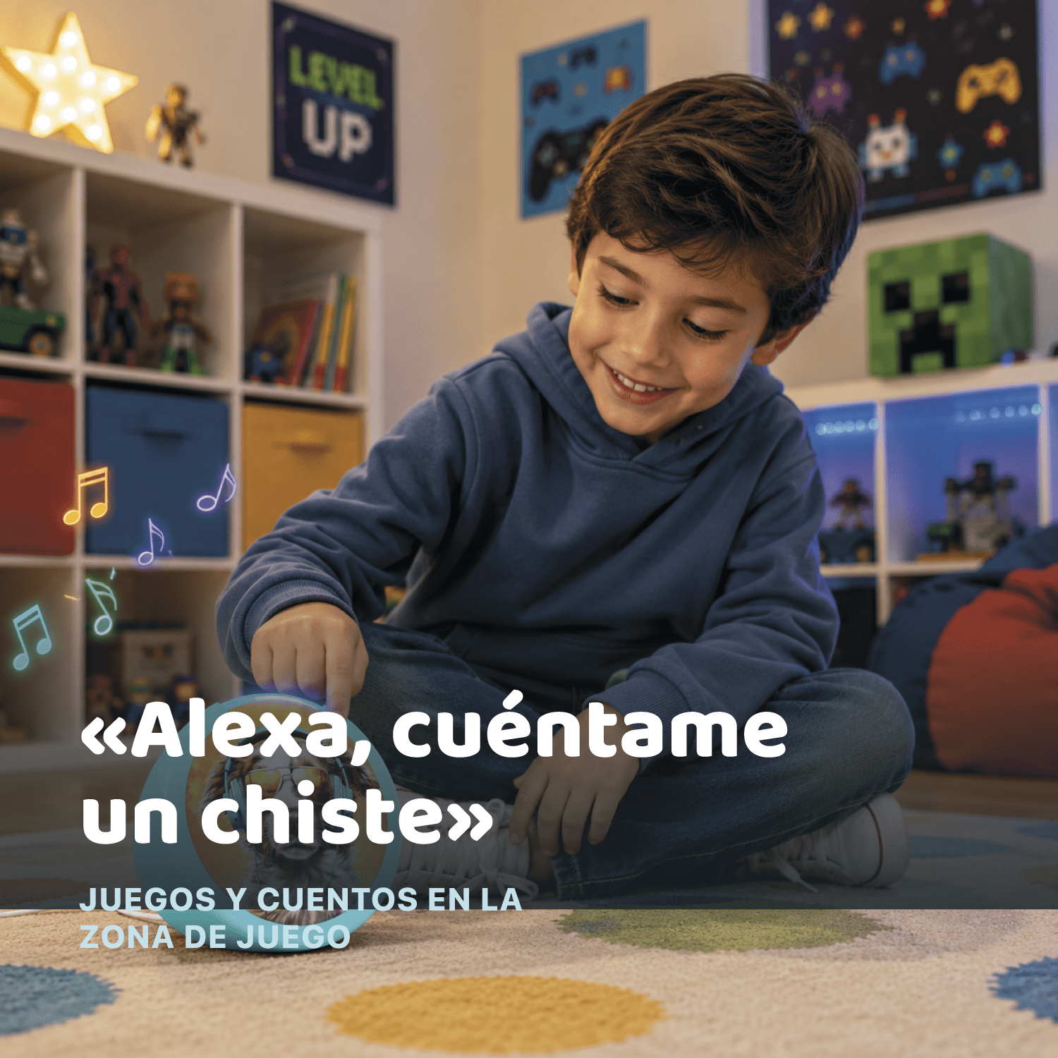 Parlante Inteligente Amazon Echo Pop Kids con Alexa Anthro Pup para Niños - Bestmart