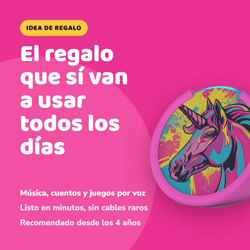 Parlante Inteligente Amazon Echo Pop Kids con Alexa Unicornio para Niños - Bestmart