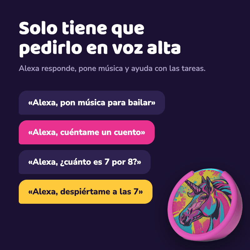 Parlante Inteligente Amazon Echo Pop Kids con Alexa Unicornio para Niños - Bestmart