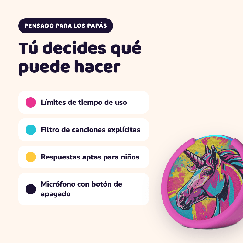Parlante Inteligente Amazon Echo Pop Kids con Alexa Unicornio para Niños - Bestmart