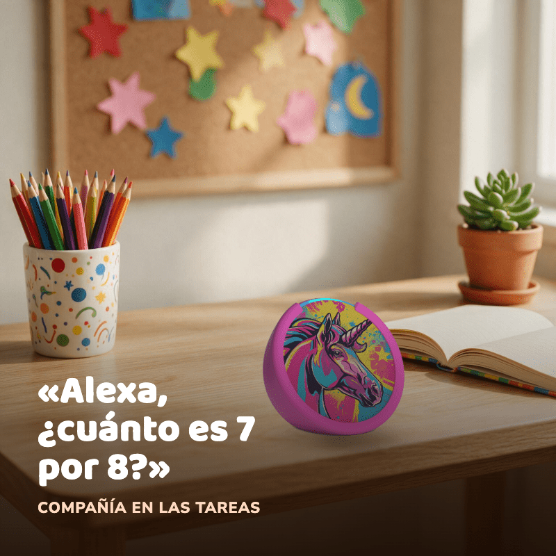 Parlante Inteligente Amazon Echo Pop Kids con Alexa Unicornio para Niños - Bestmart