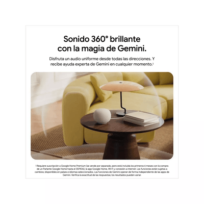 Parlante Inteligente Google Home Speaker con Gemini Gris Hazel - Bestmart