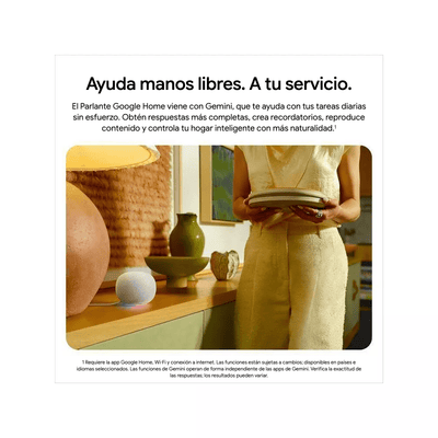 Parlante Inteligente Google Home Speaker con Gemini Gris Hazel - Bestmart