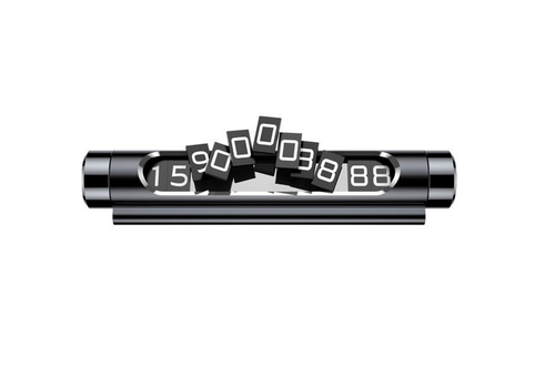 Placa de númBaseus All Metal Placa de número de estacionamiento temporal negra - Bestmart