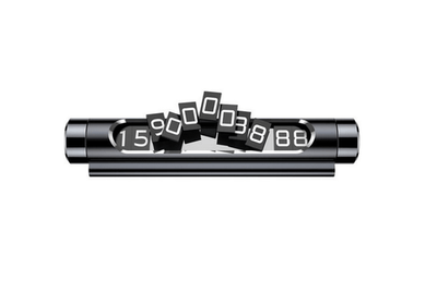 Placa de númBaseus All Metal Placa de número de estacionamiento temporal negra - Bestmart