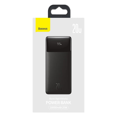Power Bank Baseus Bipow Pro con Pantalla Digital - Carga Rápida 20.000mAh 20W - Negro - Bestmart