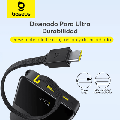 Power Bank Baseus EnerFill FC51 Bipow2 Pro con Pantalla Digital y Cable Integrado 10000 mAh 22.5W Negro - Bestmart