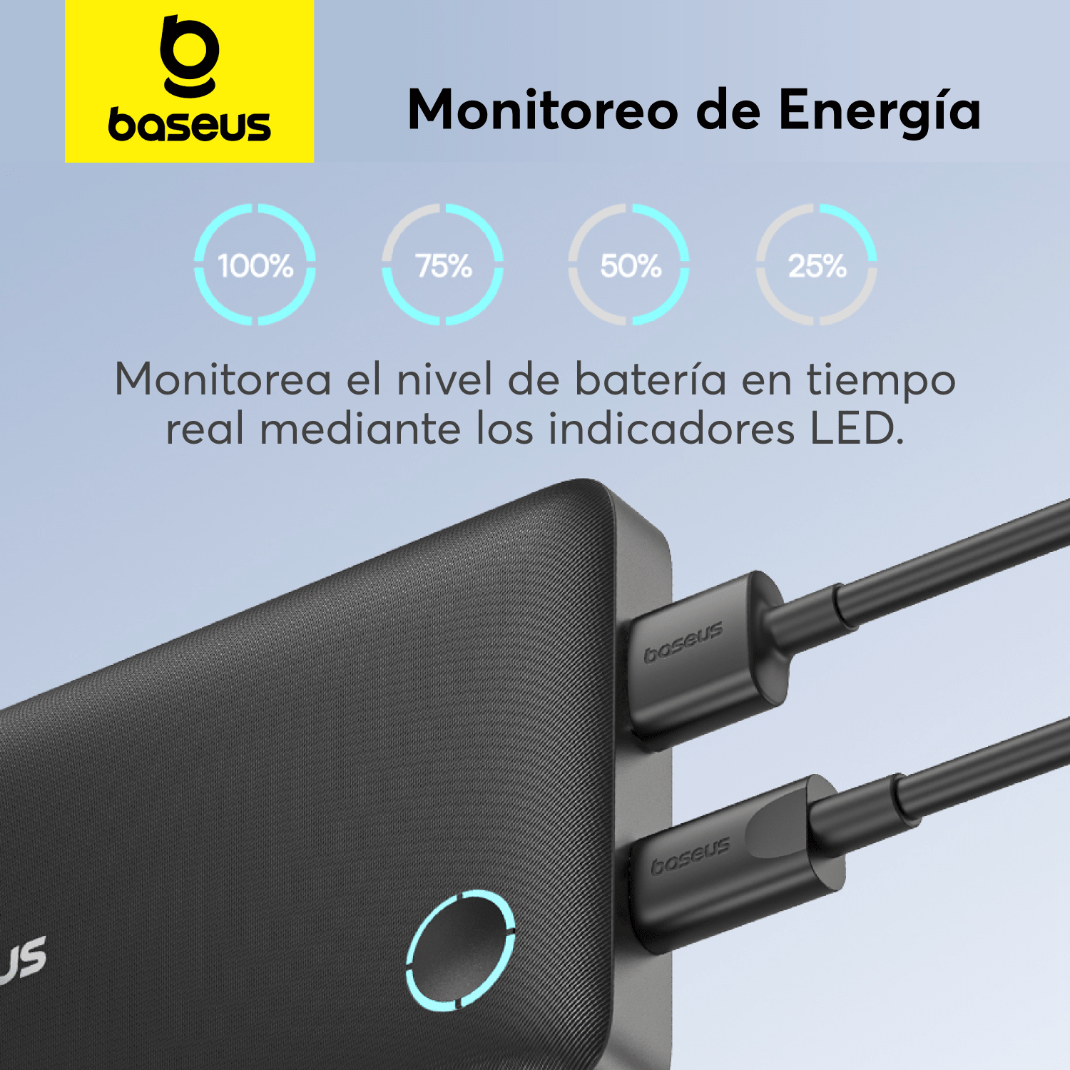 Power Bank Baseus EnerFill FP11 10000 mAh 15W con Cable USB - C a USB - C Negro - Bestmart