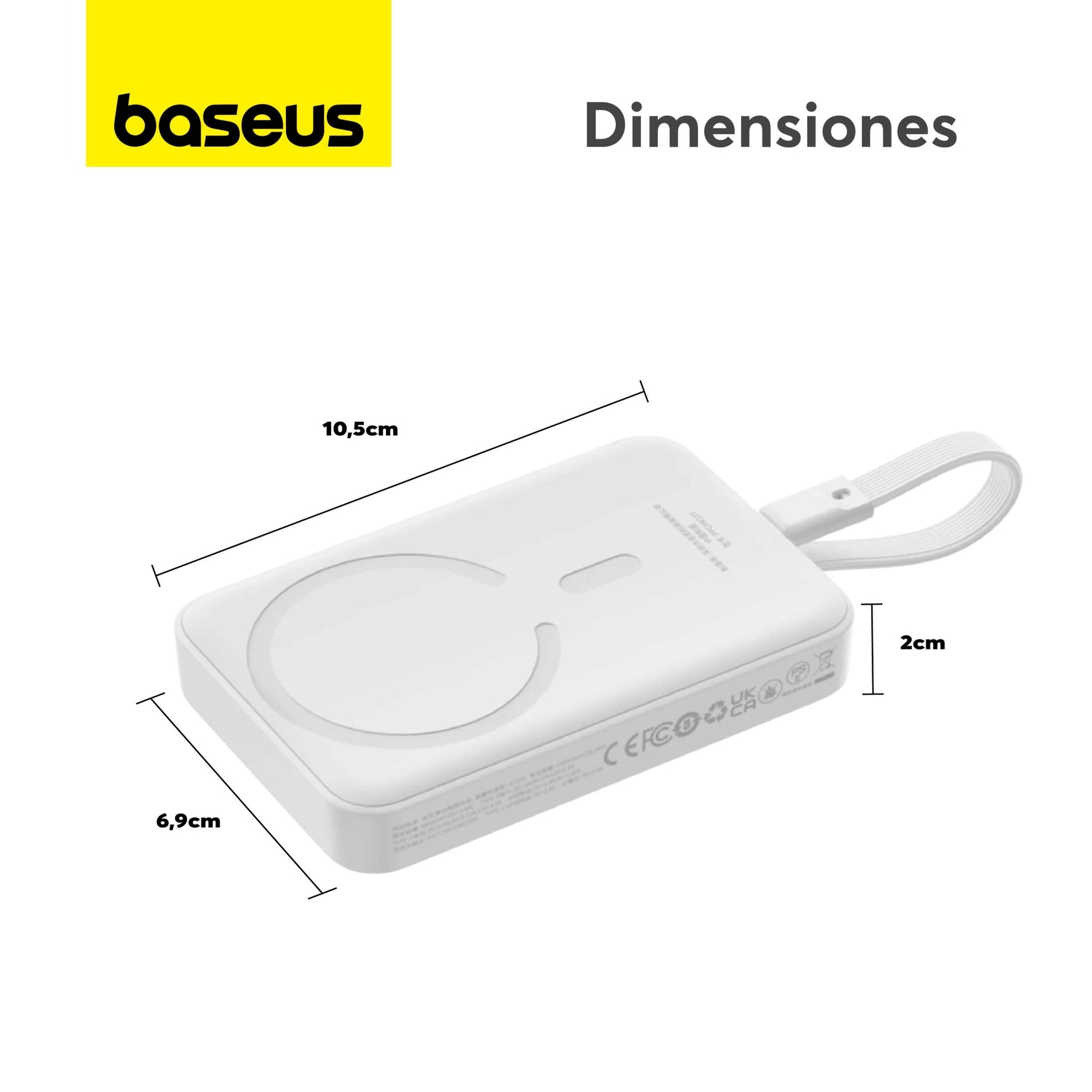 Power Bank Baseus Magnético Mini Carga Rápida Inalámbrica 30W 10000mAh Edición Tipo C Blanco - Bestmart