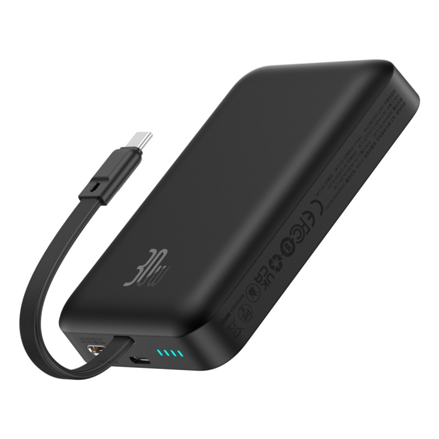 Power Bank Baseus Magnético Mini Carga Rápida Inalámbrica 30W 10000mAh Edición Tipo C Negro - Bestmart