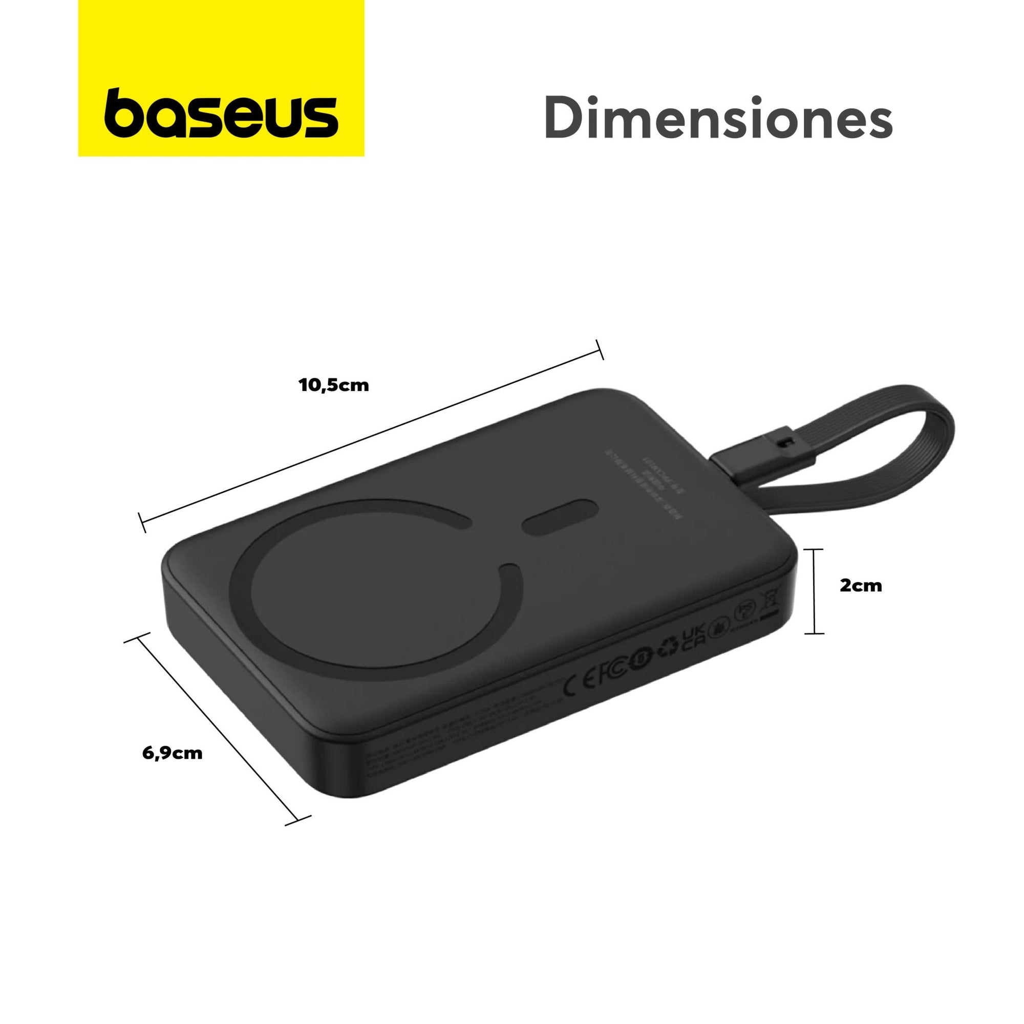 Power Bank Baseus Magnético Mini Carga Rápida Inalámbrica 30W 10000mAh Edición Tipo C Negro - Bestmart