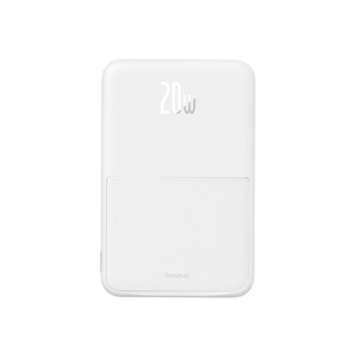 Power Bank Baseus MagPro 5000mAh Carga Rápida Inalámbrica PD 20W Con Soporte Magnético Blanco - Bestmart