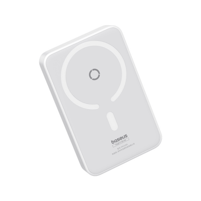 Power Bank Baseus MagPro 5000mAh Carga Rápida Inalámbrica PD 20W Con Soporte Magnético Blanco - Bestmart