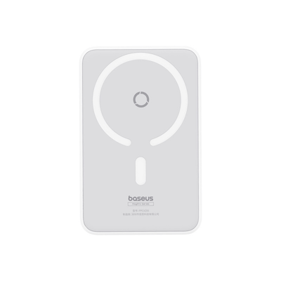 Power Bank Baseus MagPro 5000mAh Carga Rápida Inalámbrica PD 20W Con Soporte Magnético Blanco - Bestmart