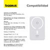 Power Bank Baseus MagPro 5000mAh Carga Rápida Inalámbrica PD 20W Con Soporte Magnético Blanco - Bestmart