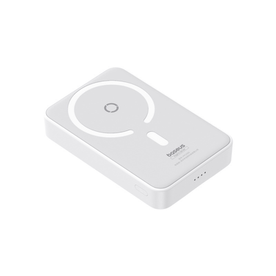 Power Bank Baseus MagPro 5000mAh Carga Rápida Inalámbrica PD 20W Con Soporte Magnético Blanco - Bestmart