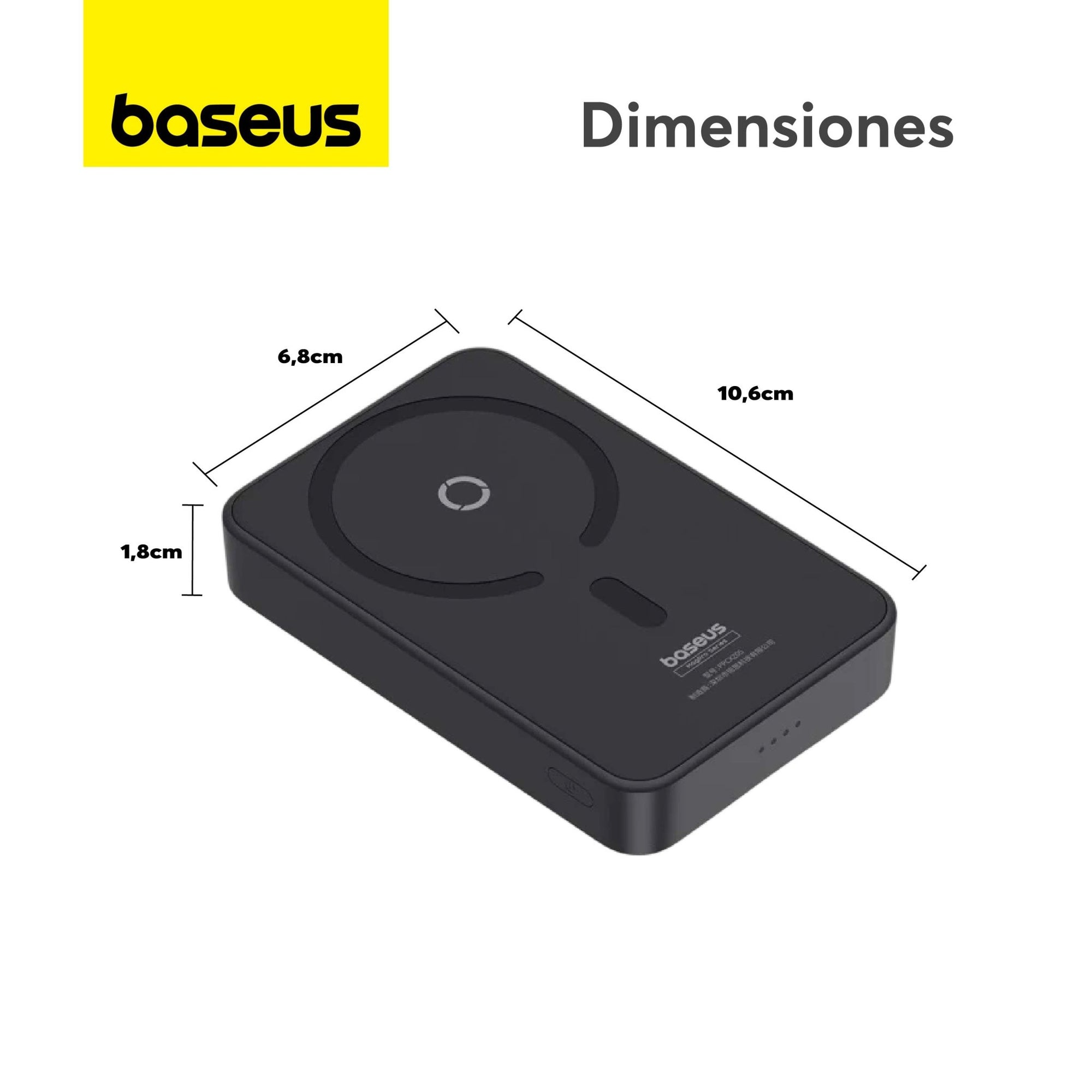 Power Bank Baseus MagPro 5000mAh Carga Rápida Inalámbrica PD 20W Con Soporte Magnético Negro - Bestmart