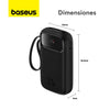 Power Bank Baseus Qpow2 con Pantalla Digital y Cables Lightning y Tipo - C Carga Rápida 10.000mAh 22.5W Negro - Bestmart