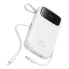 Power Bank Baseus Qpow2 con Pantalla Digital y Cables Lightning y Tipo - C Carga Rápida 20.000mAh 22.5W Blanco - Bestmart