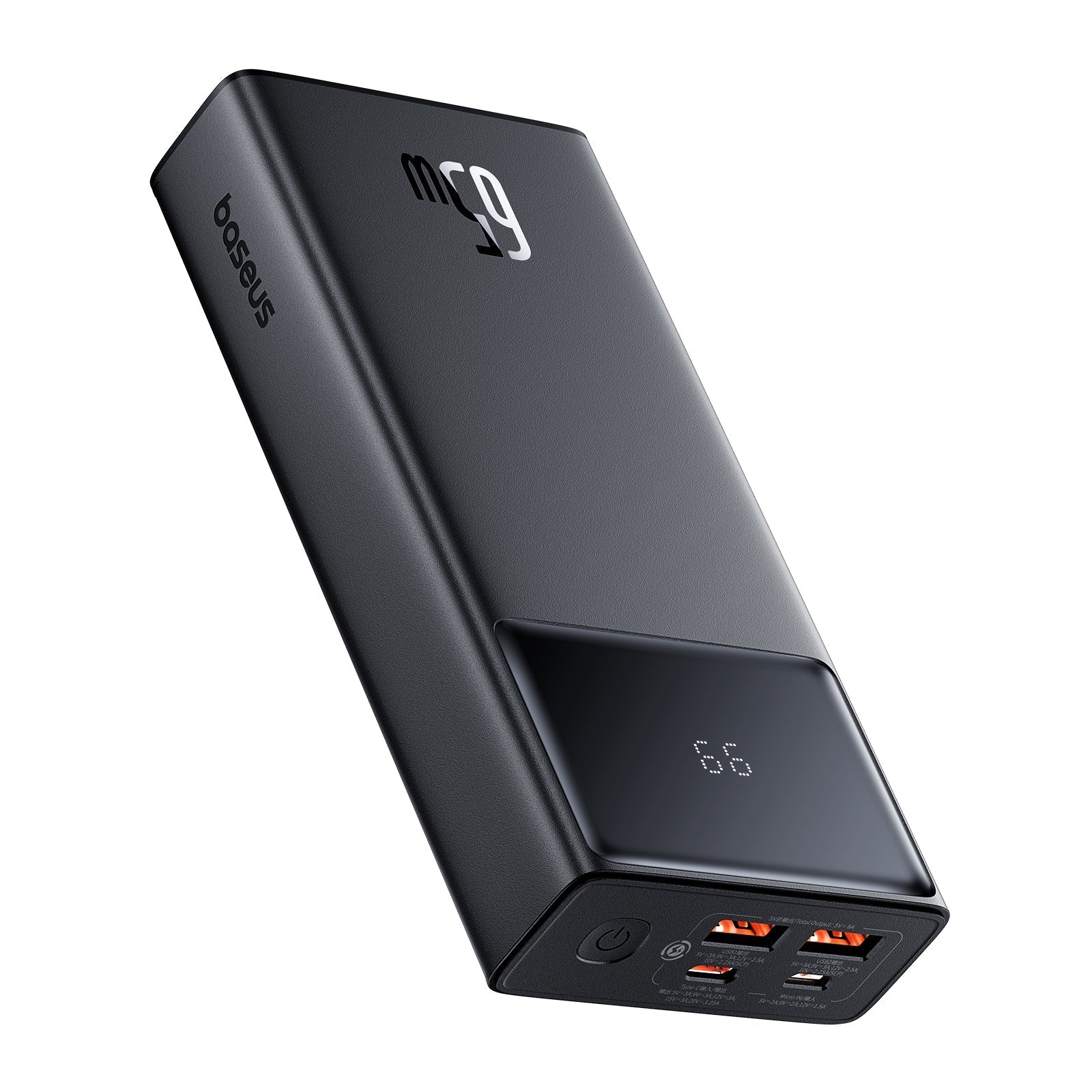 Power Bank Baseus Star-Lord compatible con Macbook Tablet - Carga Rápida 20.000mAh 65W - Negro (Open Box) - Bestmart