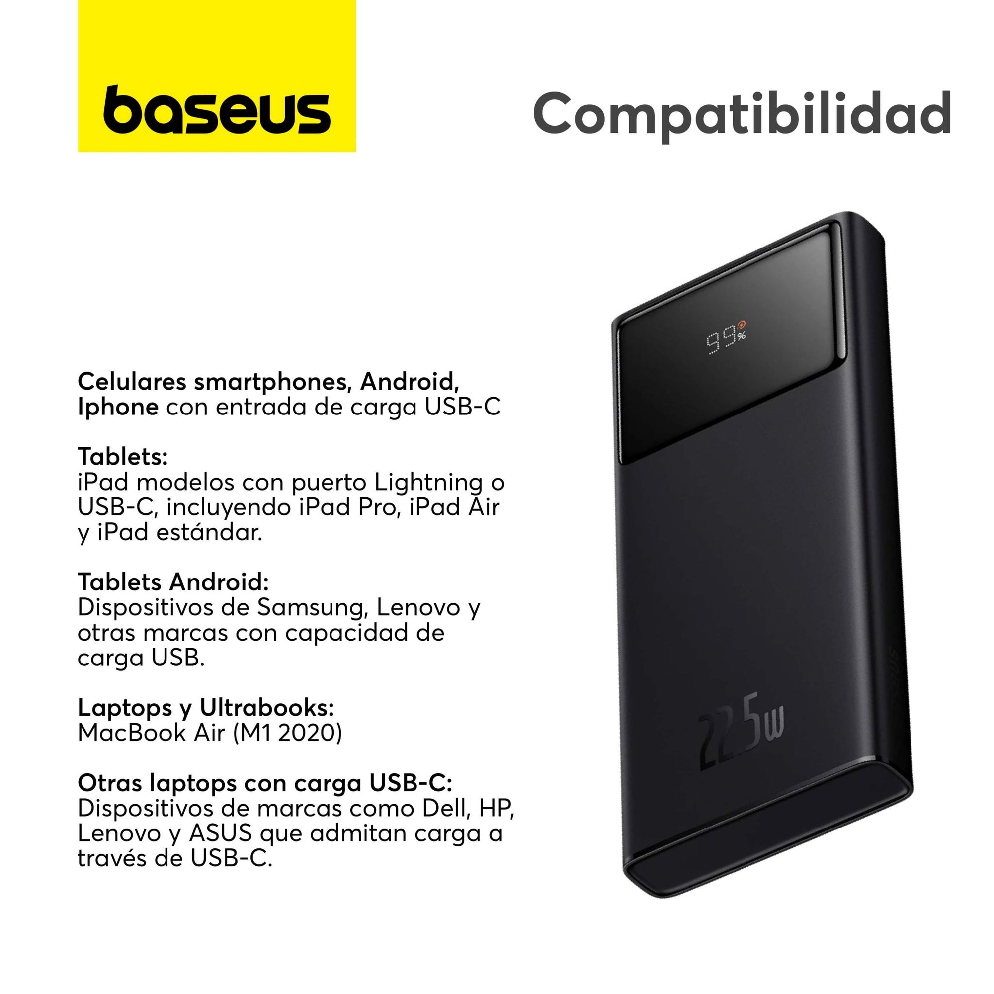 Power Bank Baseus Star - Lord con Pantalla Digital Carga Rápida 10.000mAh 22.5W Negro - Bestmart
