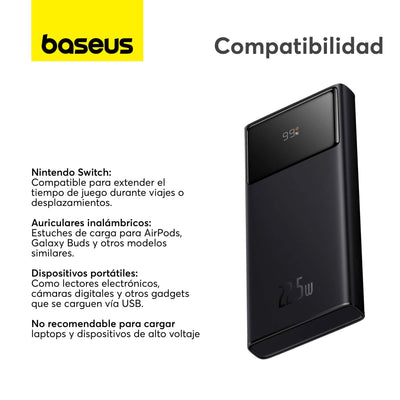 Power Bank Baseus Star - Lord con Pantalla Digital Carga Rápida 10.000mAh 22.5W Negro - Bestmart