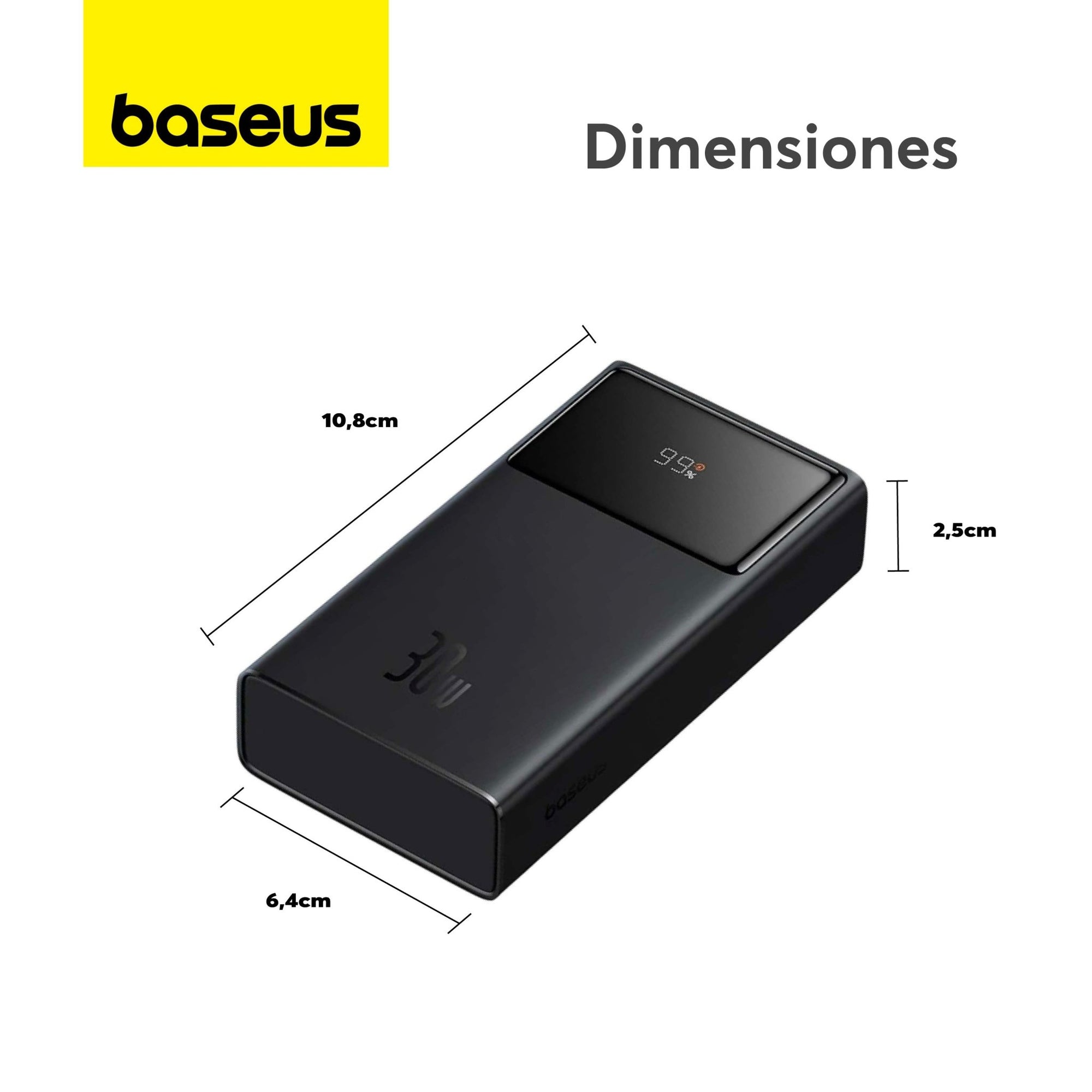 Power Bank Baseus Star - Lord con Pantalla Digital Carga Rápida 10.000mAh 30W Negro - Bestmart