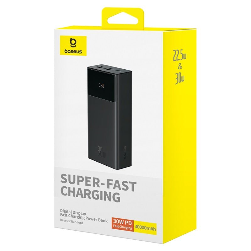 Power Bank Baseus Star - Lord con Pantalla Digital - Carga Rápida 30.000mAh 30W - Negro - Bestmart