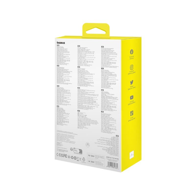 Power Bank Baseus Star - Lord Digital 30000mAh 65W Blanco - Bestmart