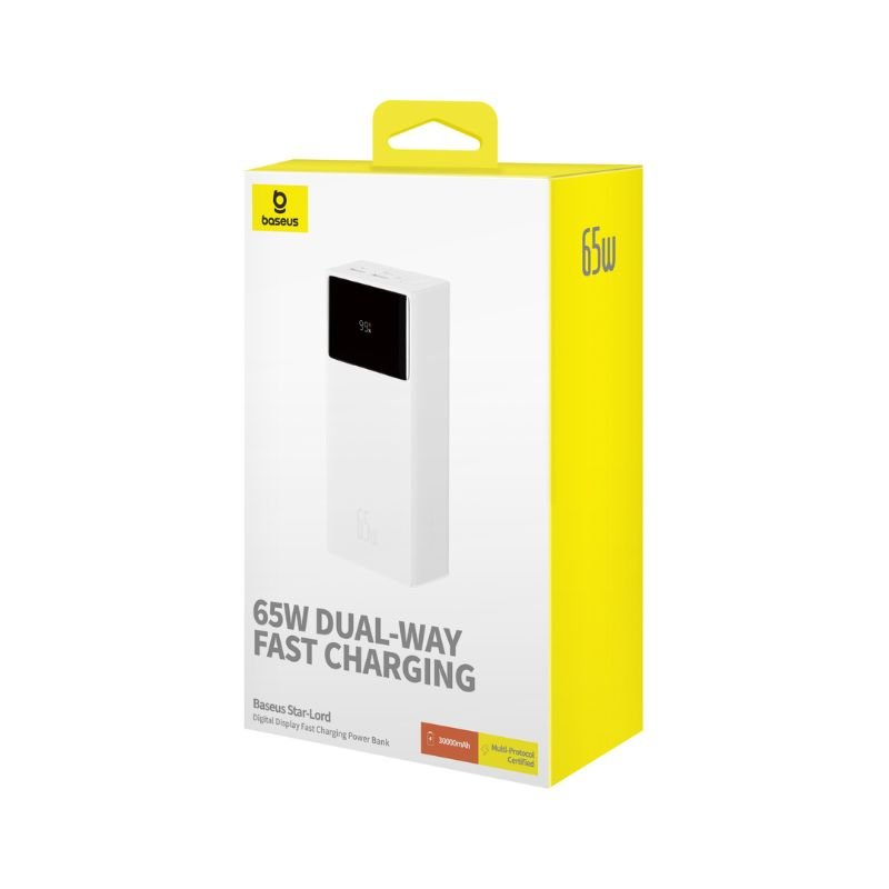 Power Bank Baseus Star - Lord Digital 30000mAh 65W Blanco - Bestmart