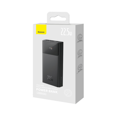 Power Bank Baseus Star Lord Pantalla Digital Carga Rápida 30000mAh 22.5W Con Cable USB a Tipo C Negro - Bestmart