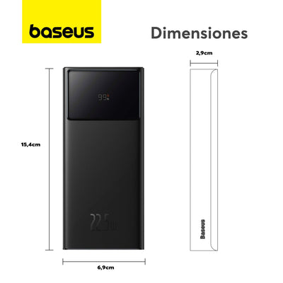 Power Bank Baseus Star Lord Pantalla Digital Carga Rápida 30000mAh 22.5W Con Cable USB a Tipo C Negro - Bestmart