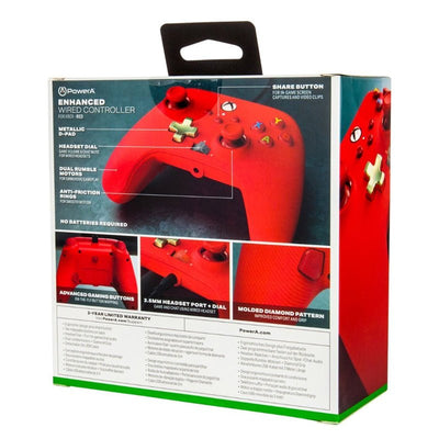 PowerA Control con cable para Xbox Series X|S - Rojo - Bestmart