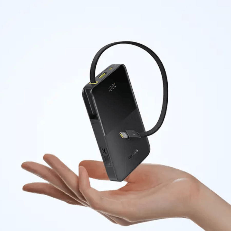 Powerbank Baseus EnerFill FC51 Bipow2 Pro con Pantalla Digital y Cable Integrado 10000 mAh 22.5W Negro - Bestmart