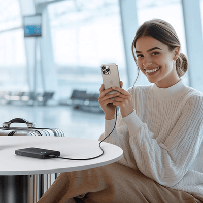 Powerbank Baseus EnerFill FP11 10000 mAh 15W con Cable USB - C a USB - C Negro - Bestmart