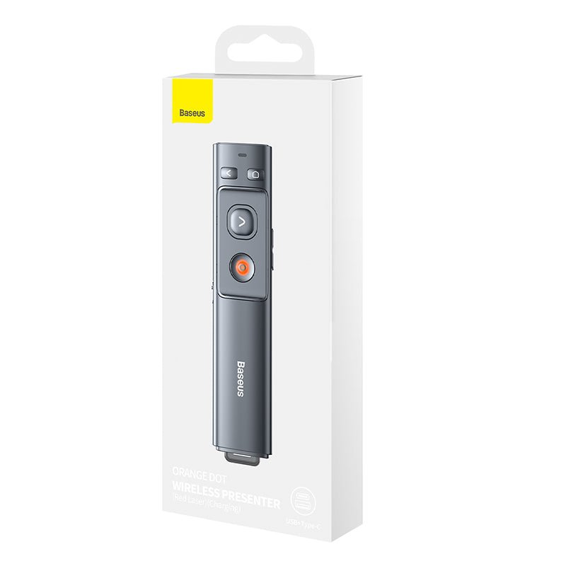 Presentador Inalámbrico Baseus Orange Dot - Láser Rojo - Con Batería - Bestmart