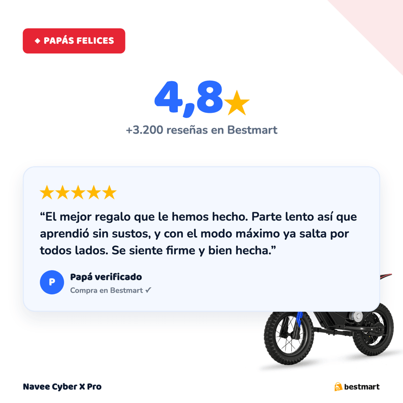 Preventa Moto de Cross Eléctrica Infantil Navee Cyber X Pro 350W Negro - Bestmart