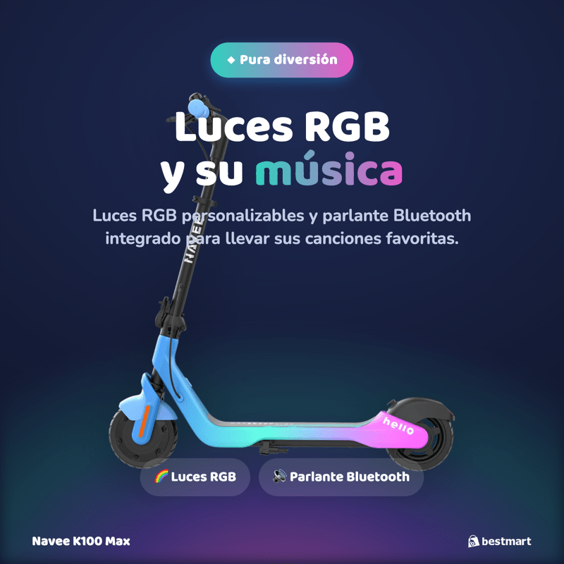 Preventa Scooter eléctrico infantil Navee K100 Max 260W Azul - Bestmart