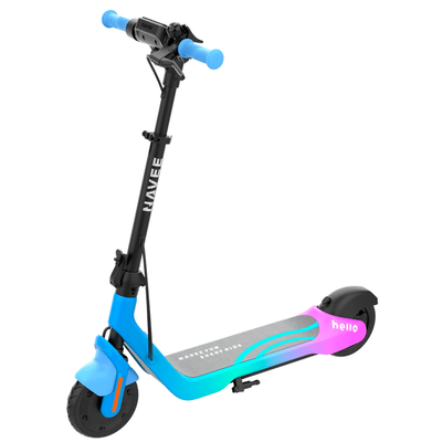 Navee Scooter Eléctrico Infantil K100 Max Plegable Autonomía 24km Máx 16km/h 260W Luces RGB Parlante Bluetooth Control Parental 6-14 Años Azul