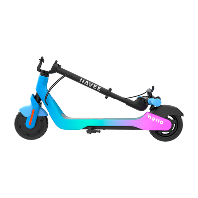 Navee Scooter Eléctrico Infantil K100 Max Plegable Autonomía 24km Máx 16km/h 260W Luces RGB Parlante Bluetooth Control Parental 6-14 Años Azul