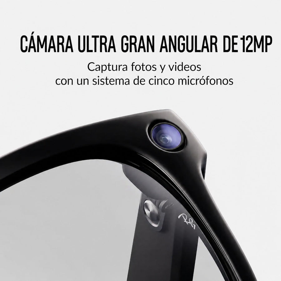 Ray - Ban Meta Wayfarer Gen 1 Lentes Inteligentes con Cámara 12MP, Audio y Meta AI, 32GB, Negro Brillante - Bestmart