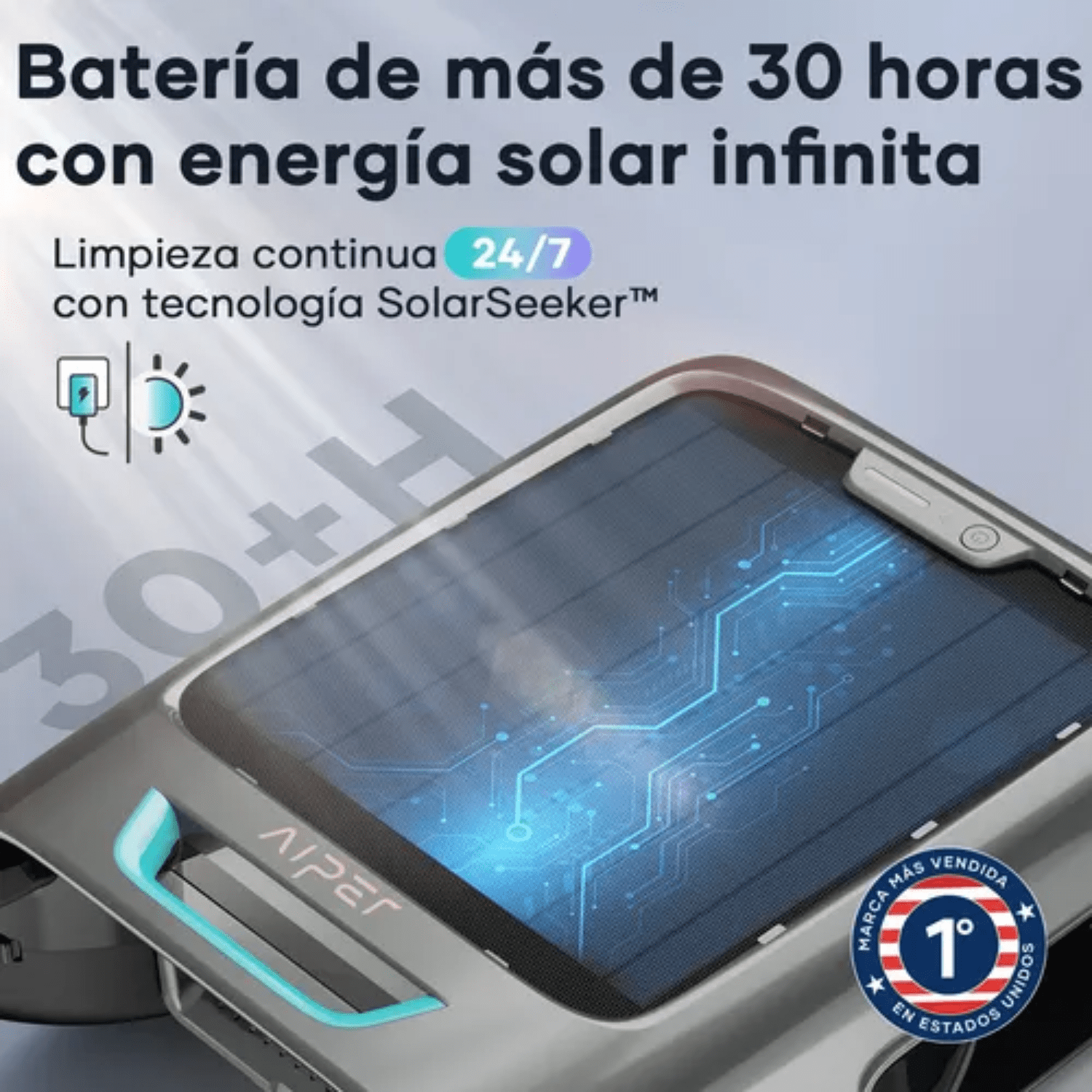 Robot Limpiador de Piscina Automático con Carga Solar - Aiper Surfer S2 - Bestmart