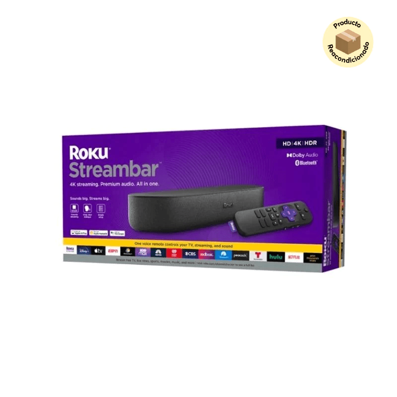 Roku Streambar 4K HDR - Dolby Audio - Barra de Sonido - Modelo 9102XB (Reacondicionado) - Bestmart