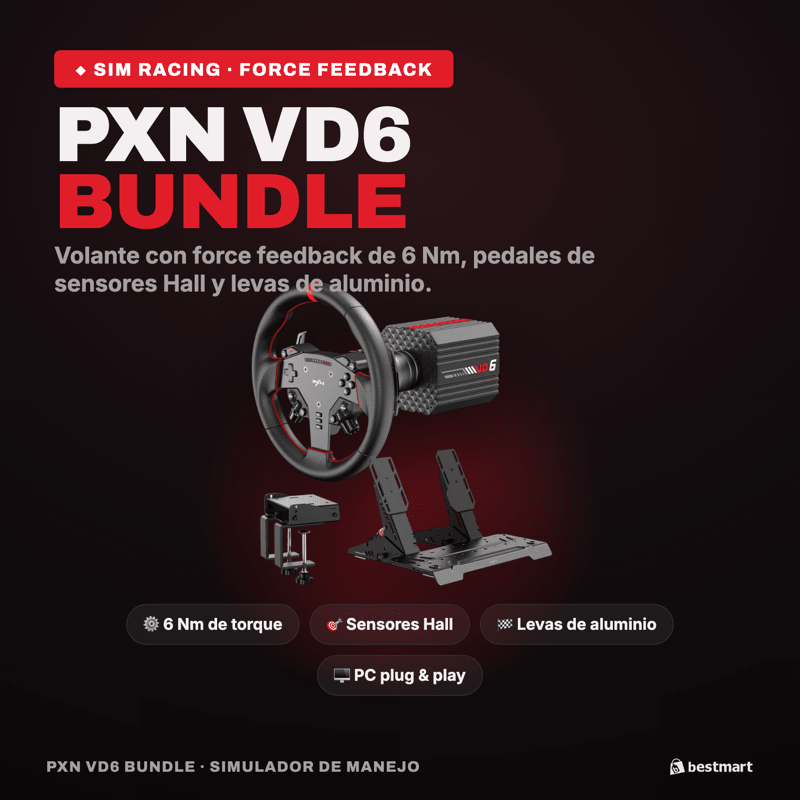 Simulador de Manejo PXN Bundle VD6 Negro - Bestmart