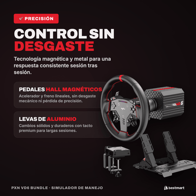 Simulador de Manejo PXN Bundle VD6 Negro - Bestmart