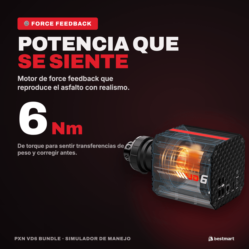 Simulador de Manejo PXN Bundle VD6 Negro - Bestmart