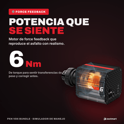 Simulador de Manejo PXN Bundle VD6 Negro - Bestmart