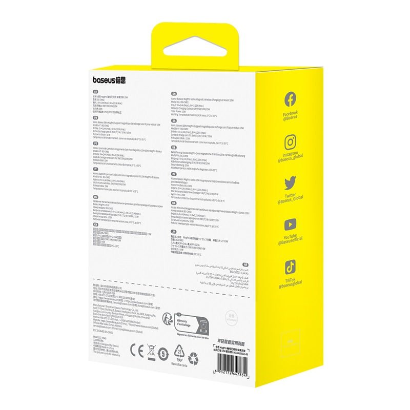 Soporte magnético para Auto Baseus MagPro Series - 15W - Negro - Bestmart