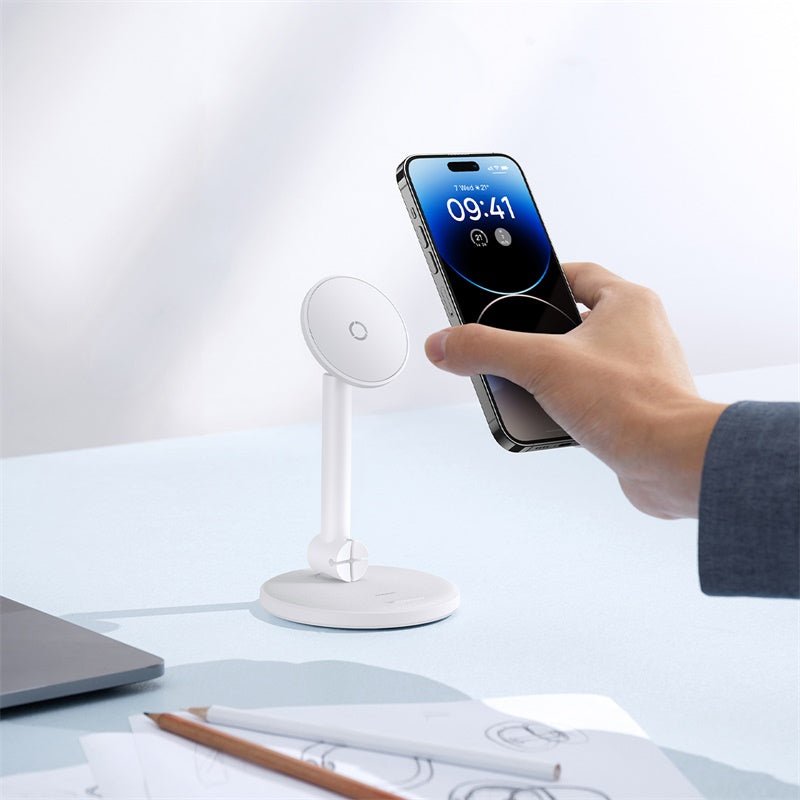 Soporte magnético para teléfono de escritorio Baseus MagPro - Blanco - Bestmart